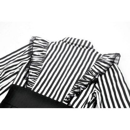 Dark in Love Striped Ruffle Gothic Lolita Dress