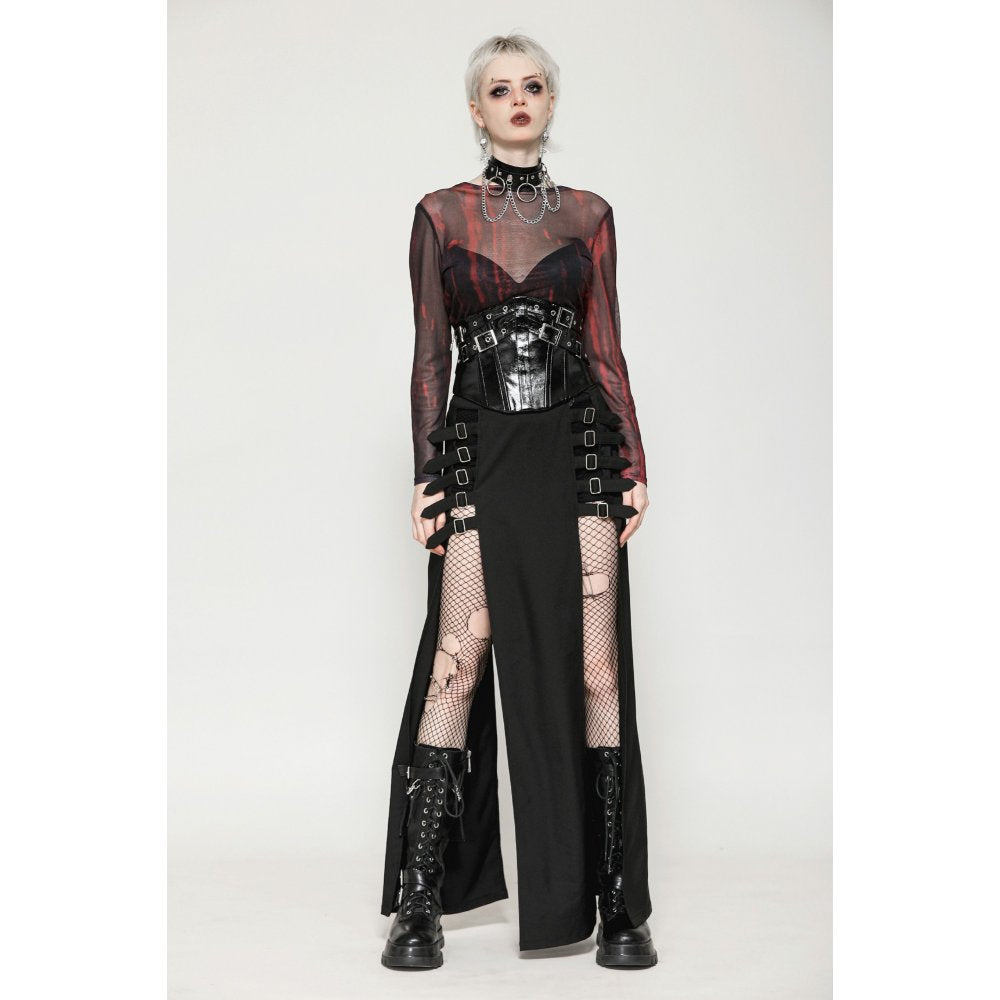 Dark in Lia Punk Love Patent Leather Waist Corset with Metal Accents - Kate's Clothing