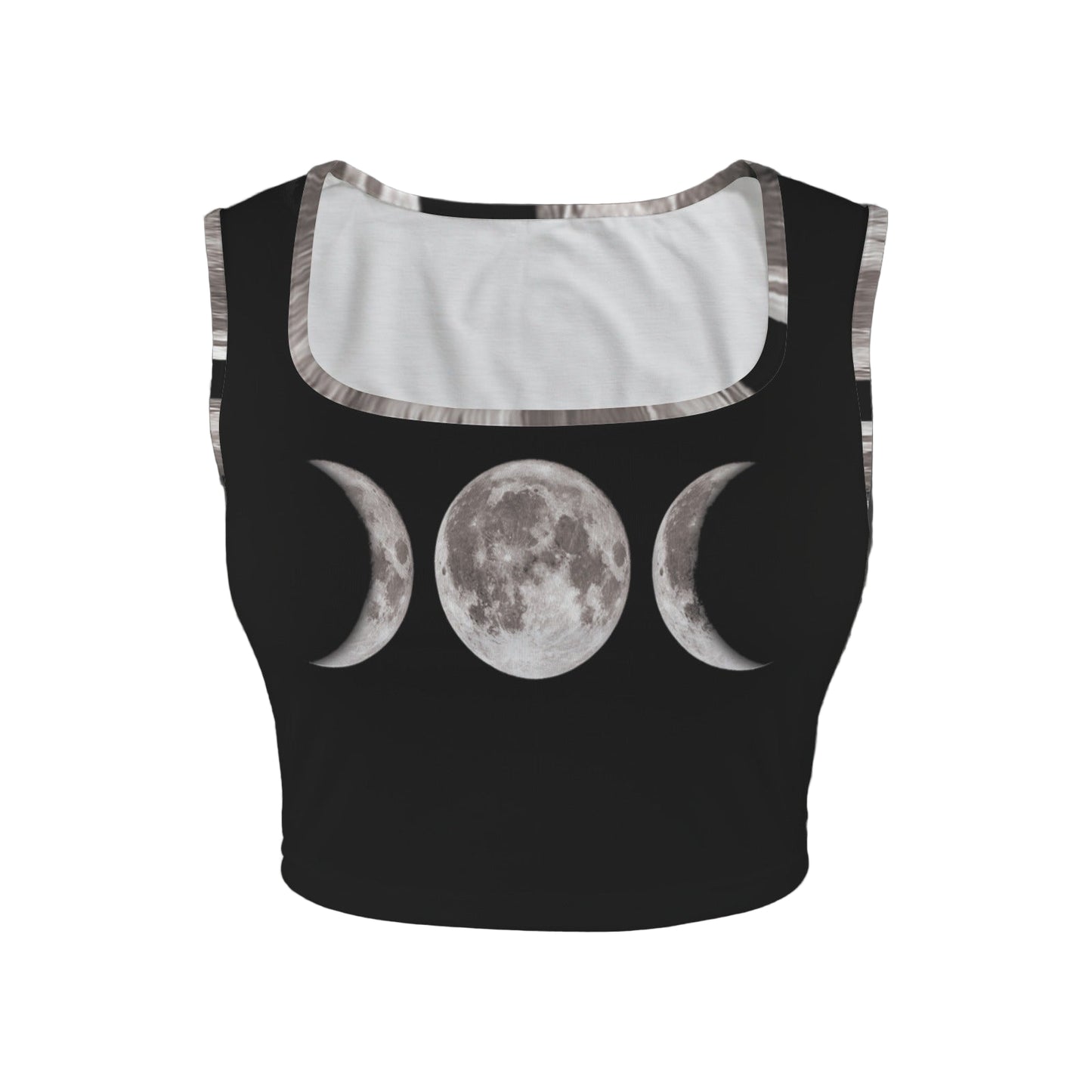 ANTIBrand Triple Moon Goddess goth crop top with lunar motif