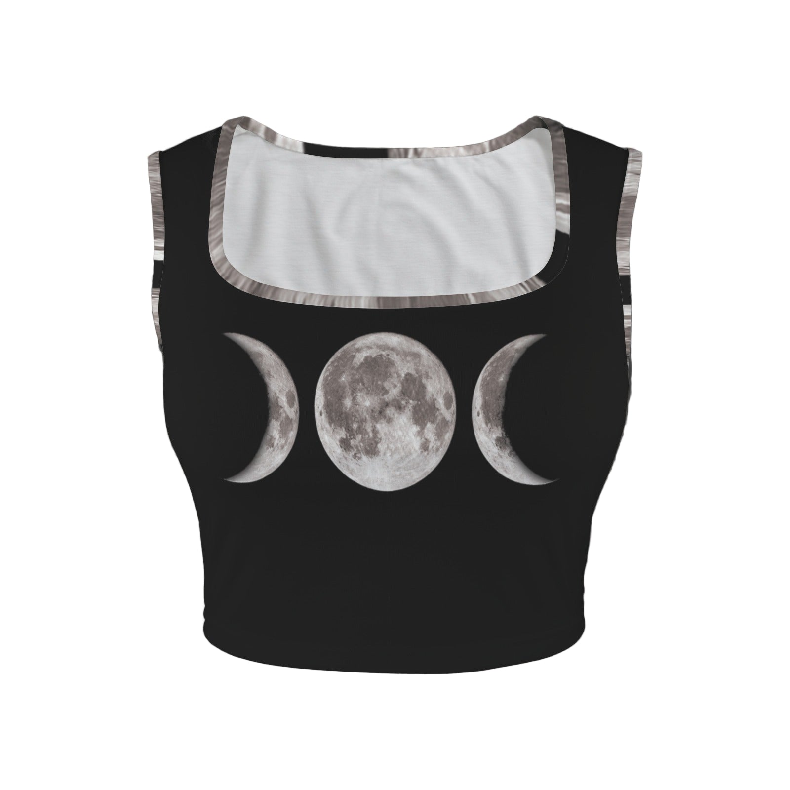ANTIBrand Triple Moon Goddess goth crop top with lunar motif