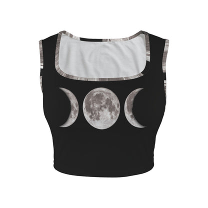 ANTIBrand Triple Moon Goddess goth crop top with lunar motif