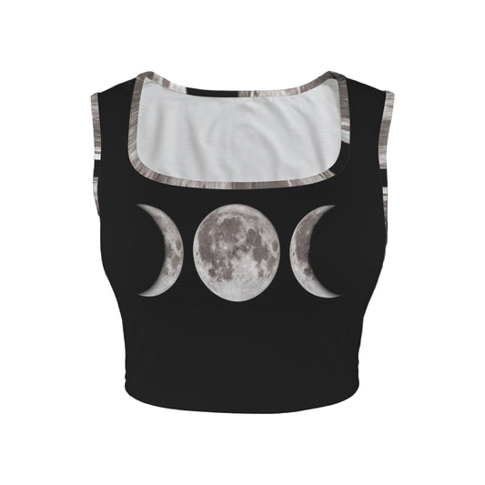 ANTIBrand Triple Moon Goddess goth crop top with lunar motif
