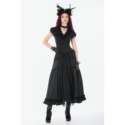 Dark in Love Courtly Cross Gem Gothic Blouse