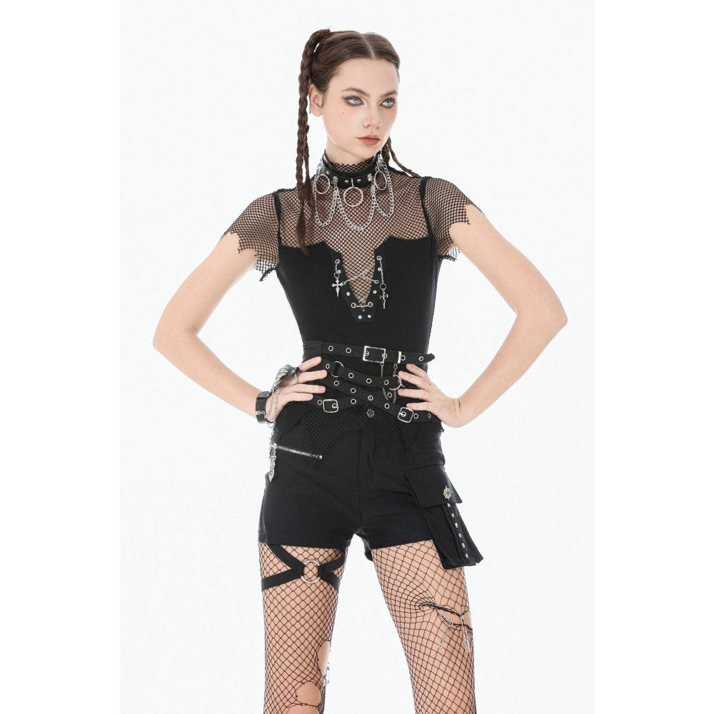 Dark in Love Punk Metal Utility Shorts