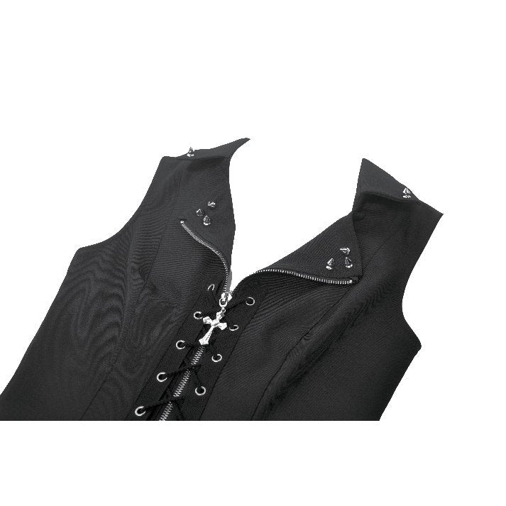 Dark in Love Punk Studded Lace Up Corset Vest
