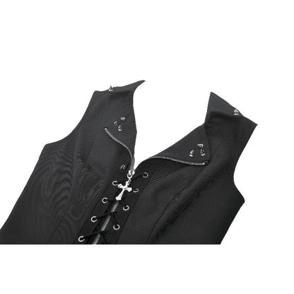 Dark in Love Punk Studded Lace Up Corset Vest