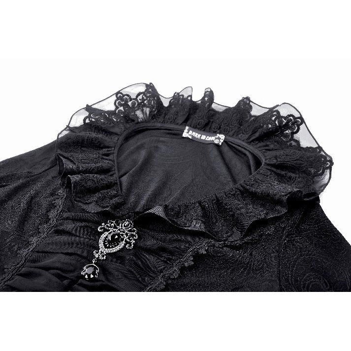Dark in Love Elizabeth Gothic Queen Top with Pendant and Ruffled Collar