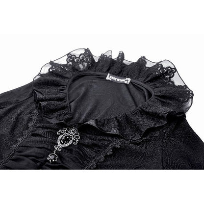 Dark in Love Elizabeth Gothic Queen Top with Pendant and Ruffled Collar