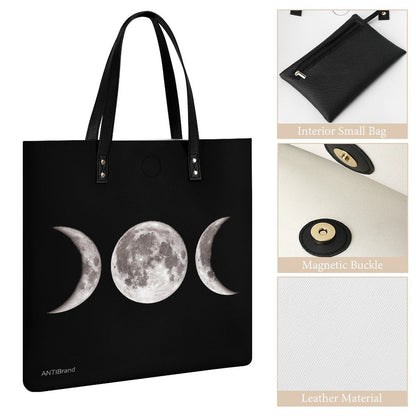 Triple Moon Goddess tote bag detail