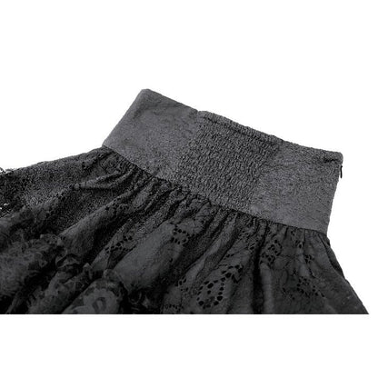 Dark in Love Gaslight Requiem Tiered Lace Skirt