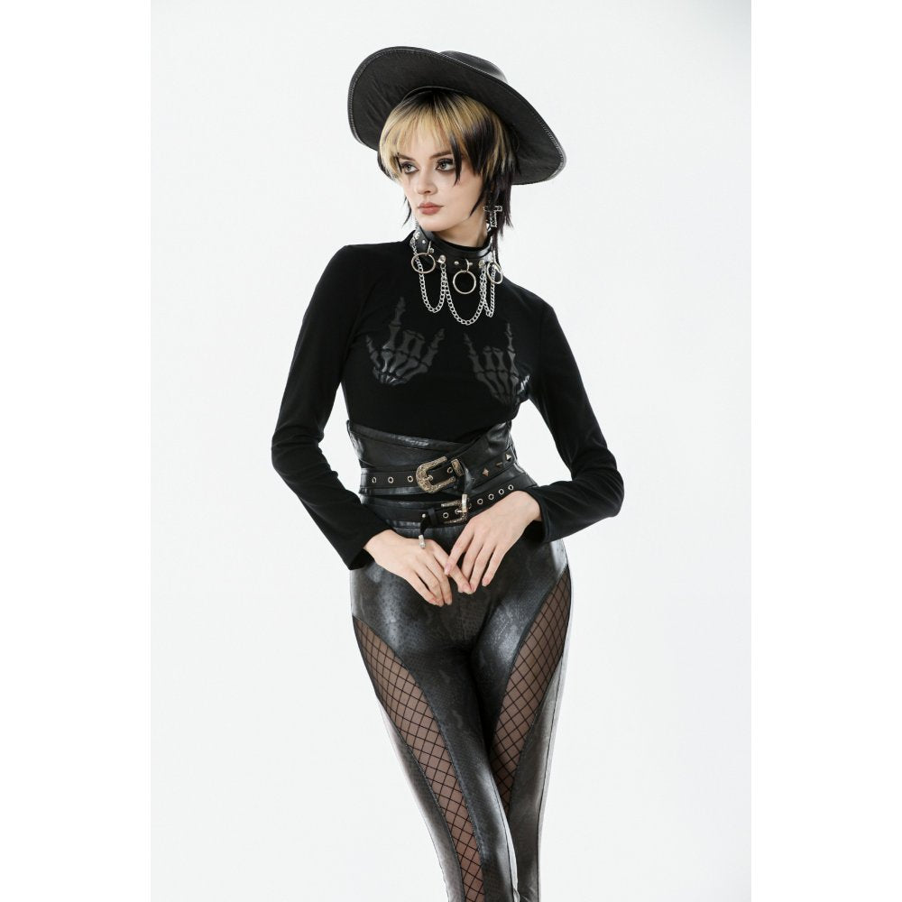 Model wearing Punk Rave Lilith long sleeve tee