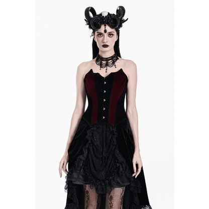 Dark in Love Crimson Vampiric Velvet Corset Top