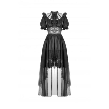 Dark in Love Ebon Rose High-Low Mesh & Lace Goth Dress