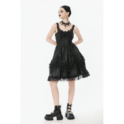 Dark in Love Shadow Lament Ruched Lolita Dress