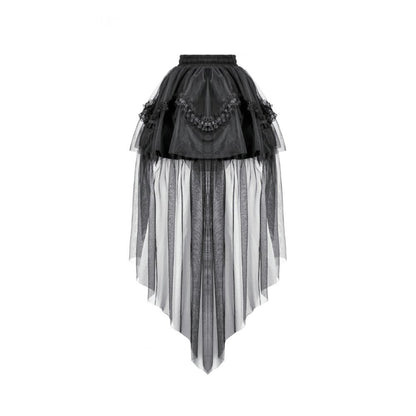 Dark in Love Gothic Tailed Sheer Mesh Petticoat Skirt