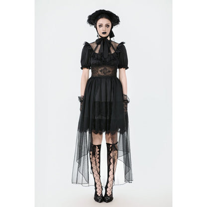 Dark in Love Ebon Rose High-Low Mesh & Lace Goth Dress