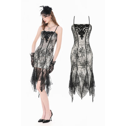 Dark in Love Shredded Harness Asymmetric Dress