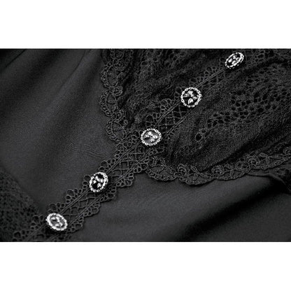 Dark in Love Black Gothic Sweet Bow Lace Lolita Dress