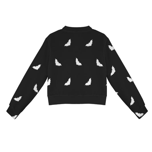 ANTIBrand cropped bomber jacket with white bats print