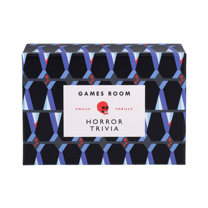 Horror Trivia box from a different angle, showing the patterned side.
