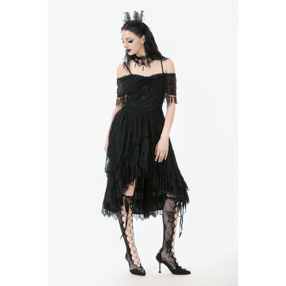 Dark in Love Soraya Gothic Lace High-Low Dress