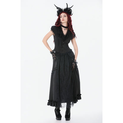 Dark in Love Courtly Cross Gem Gothic Blouse