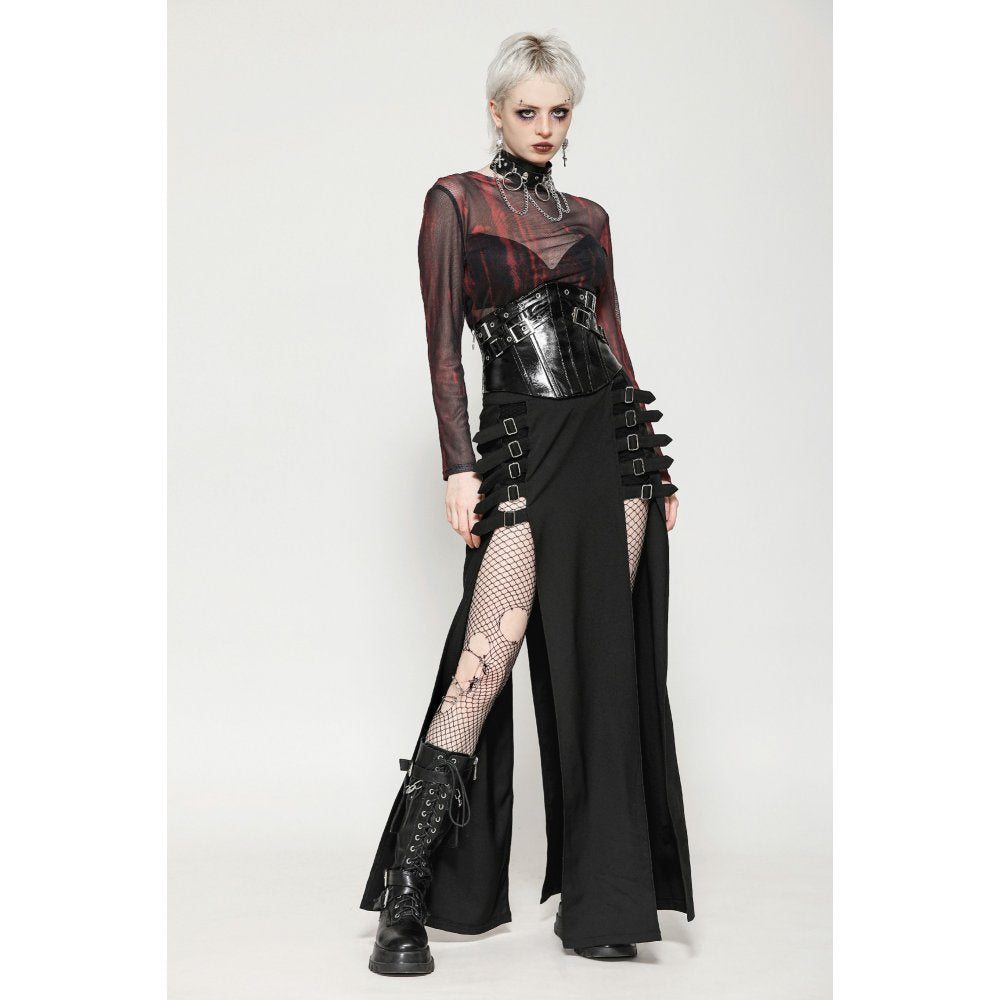 Dark in Lia Punk Love Patent Leather Waist Corset with Metal Accents - Kate's Clothing