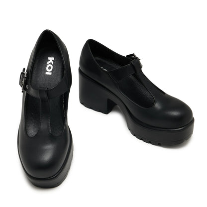 Koi SAI Black Mary Jane Shoes 'Faux Leather Edition'