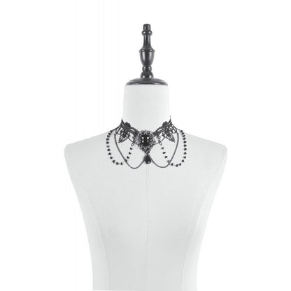 Dark In Love Adelina Vintage Lace Layered Choker