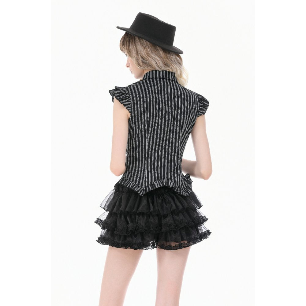 Dark in Love Crow Emblem Swallowtail Blouse