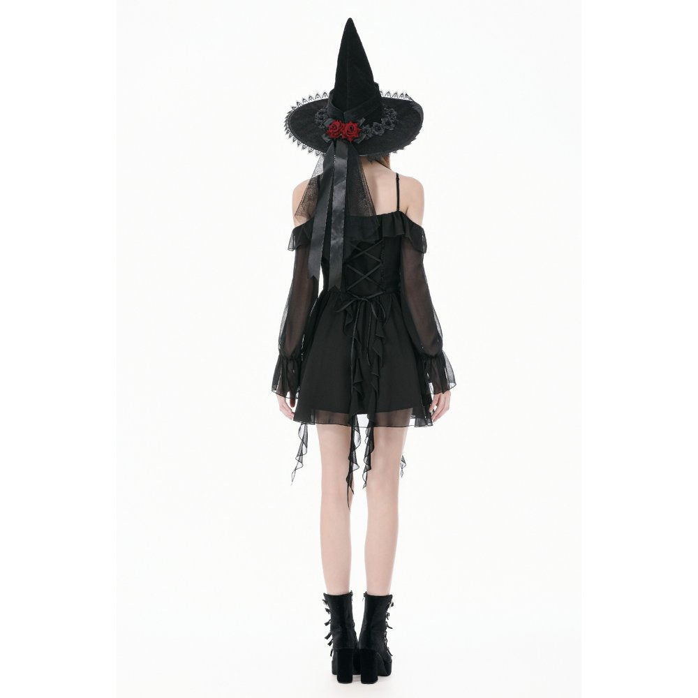 Dark in Love Nocturnal Crescent Chiffon Dress