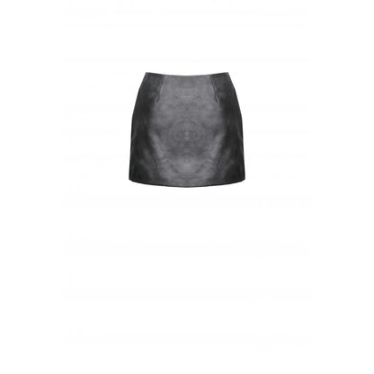 Dark in Love Chaos Reign Faux Leather Goth Mini Skirt in Black
