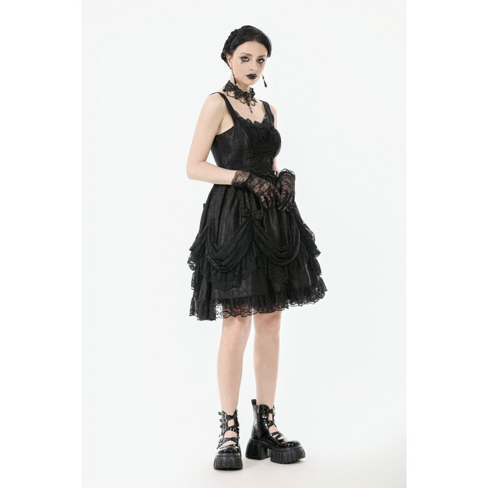 Dark in Love Shadow Lament Ruched Lolita Dress
