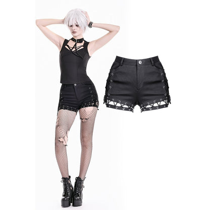 Dark in Love Side-Laced Eyelet Hotpants Shorts