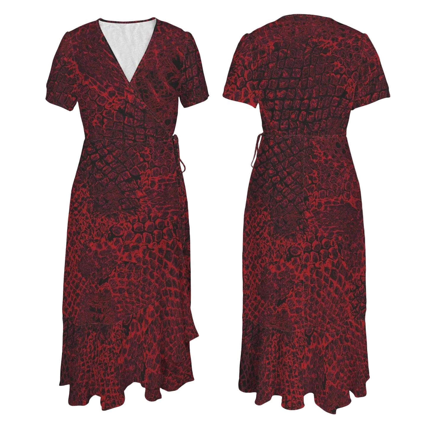 ANTIBrand Misfits Rack - Blood Scale Wrap Dress - S (UK 10–12)