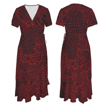 ANTIBrand Misfits Rack - Blood Scale Wrap Dress - S (UK 10–12)
