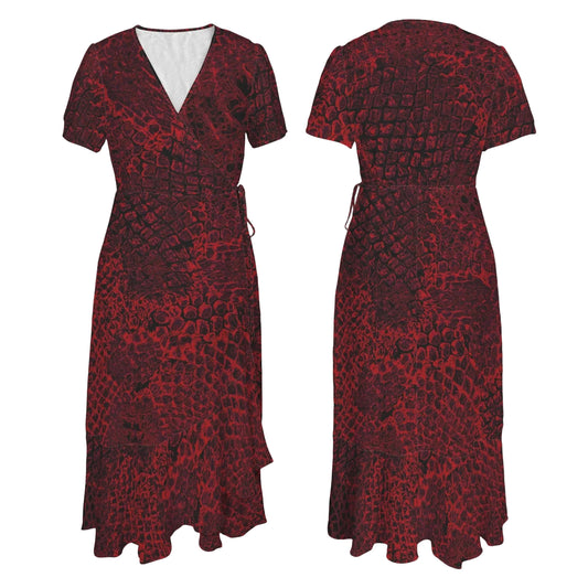 ANTIBrand Misfits Rack - Blood Scale Wrap Dress - S (UK 10–12)
