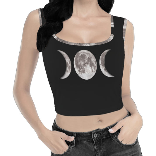 ANTIBrand Triple Moon Goddess goth crop top with lunar motif