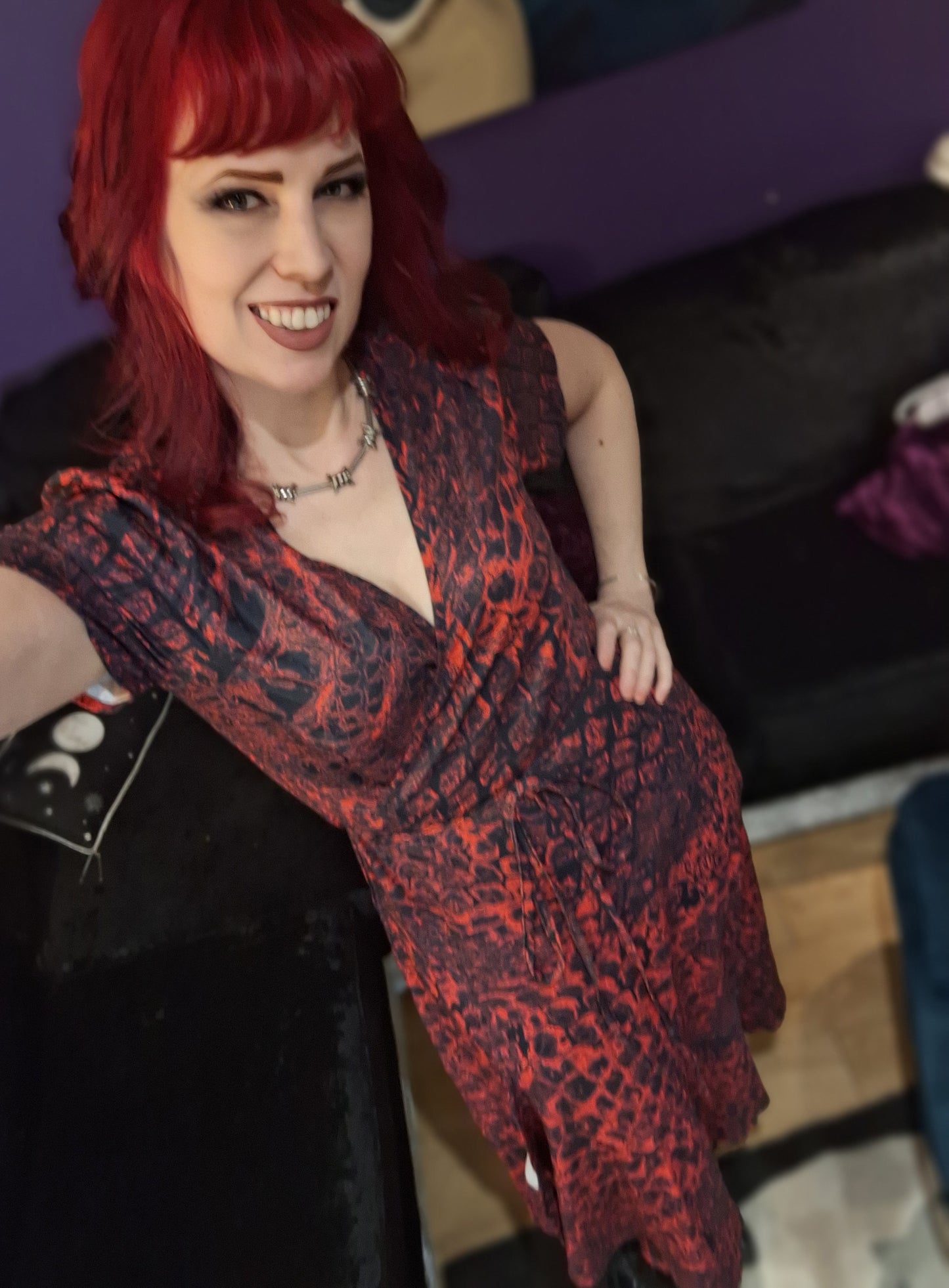ANTIBrand Misfits Rack - Blood Scale Wrap Dress - S (UK 10–12)