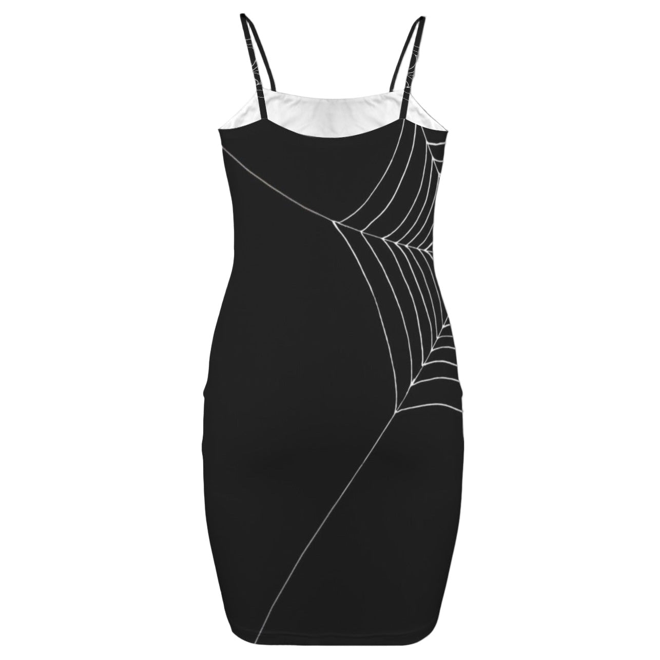 goth spiderweb mini dress back view