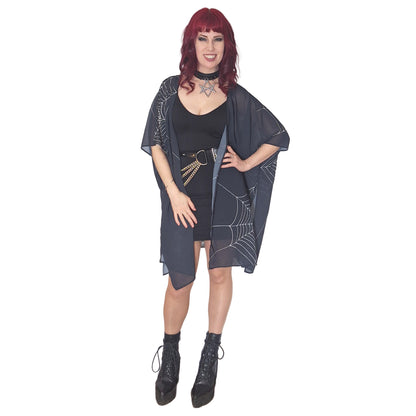 ANTIBrand Misfits Rack - Caught In Your Web Chiffon Shawl - M (Fits UK 10 to 16)