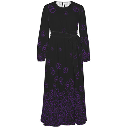 ANTIBrand Down to the Ground Tumbling Skulls Maxi Dress front view