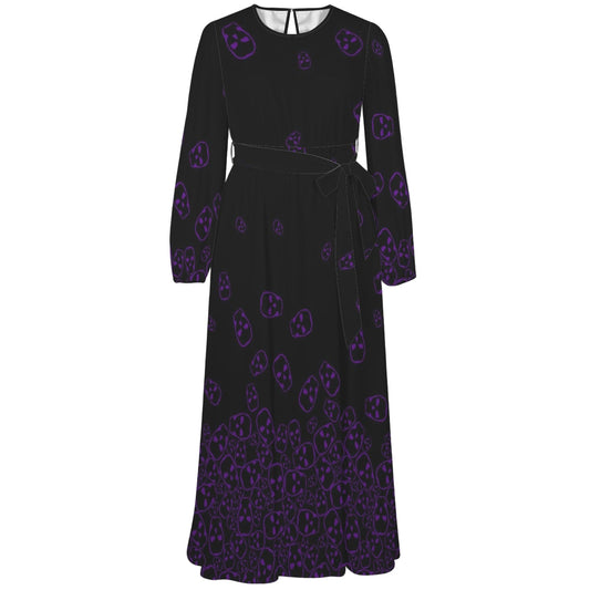 ANTIBrand Down to the Ground Tumbling Skulls Maxi Dress front view