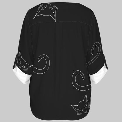 ANTIBrand Peekaboo Kitten Blouse pleated back detail