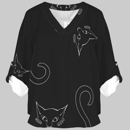 ANTIBrand Peekaboo Kitten Blouse front view