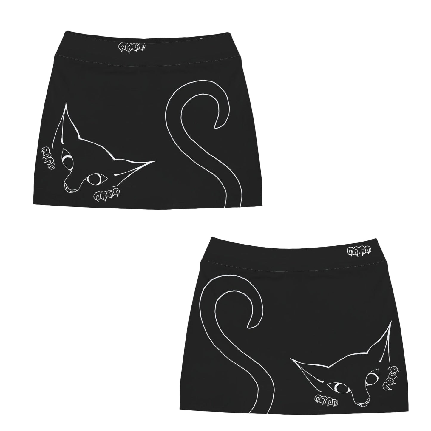 ANTIBrand Misfits Rack - Peekaboo Kitten Mini Skirt with Built-In Shorts - S (UK 10)