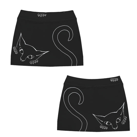 ANTIBrand Misfits Rack - Peekaboo Kitten Mini Skirt with Built-In Shorts - S (UK 10)
