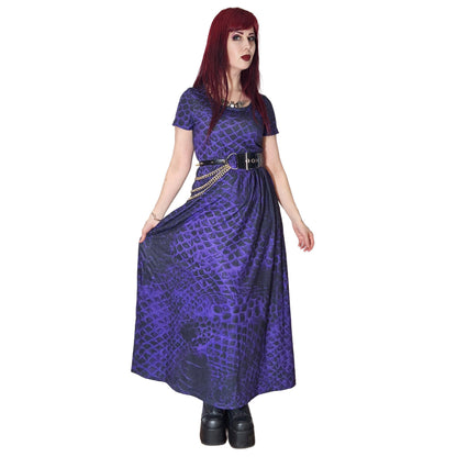 ANTIBrand Misfits Rack - Purple Demon Skin Maxi Dress with Pockets - XL (UK 16)