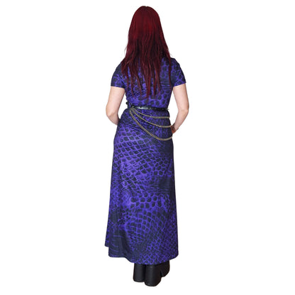 ANTIBrand Misfits Rack - Purple Demon Skin Maxi Dress with Pockets - XL (UK 16)