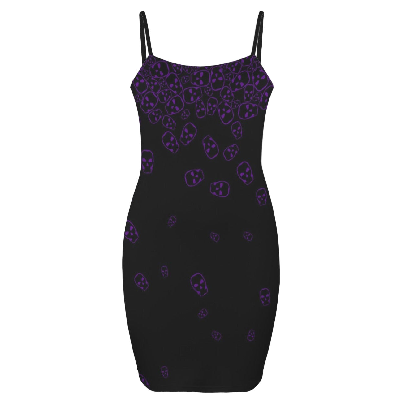 ANTIBrand purple skull print goth mini bodycon dress